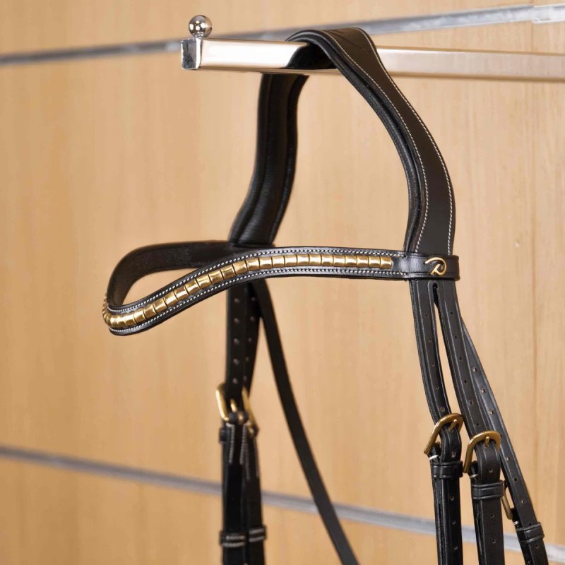 Dy'on D Collection Brass Clincher V Shaped Browband - Image 3
