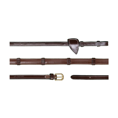 Dyon D Collection 1/2" Rubber Reins with 7 Leather Loops