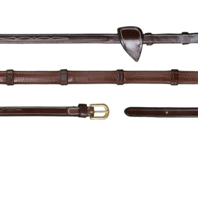 Dyon D Collection 1/2" Rubber Reins with 7 Leather Loops