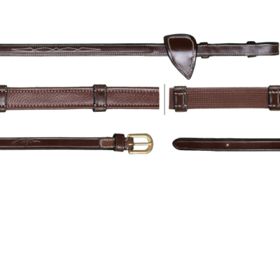 Dyon D Collection 5/8" Hunter Reins with 7 Leather Loops