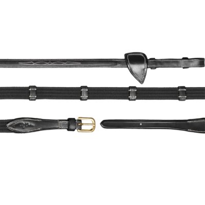 Dyon D Collection 5/8" Web Reins with 9 Leather Loops - Image 3