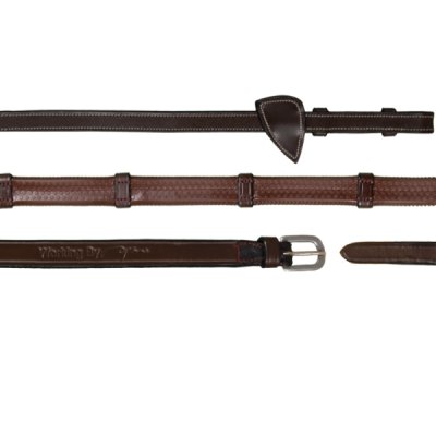 Dy'on Working Collection 1/2" Rubber Reins with 7 Leather Loops