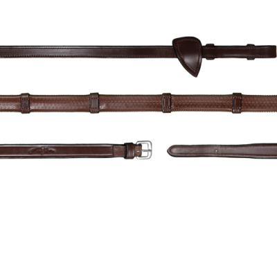 Dy'on New English Collection 1/2" Rubber Reins with 7 Leather Loops