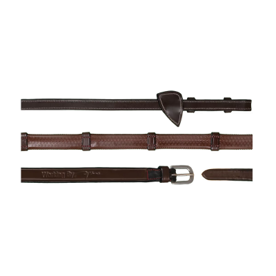 Dy'on Working Collection 1/2" Rubber Reins with 7 Leather Loops