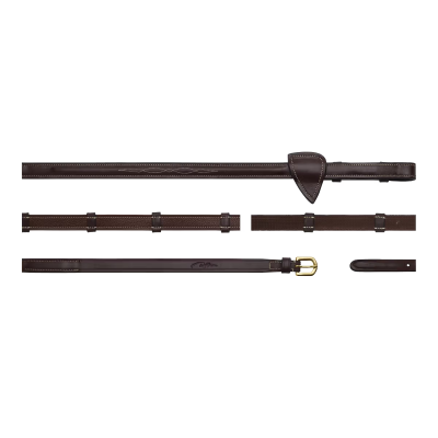 Dyon D Collection 5/8" Hunter Reins with 7 Leather Loops
