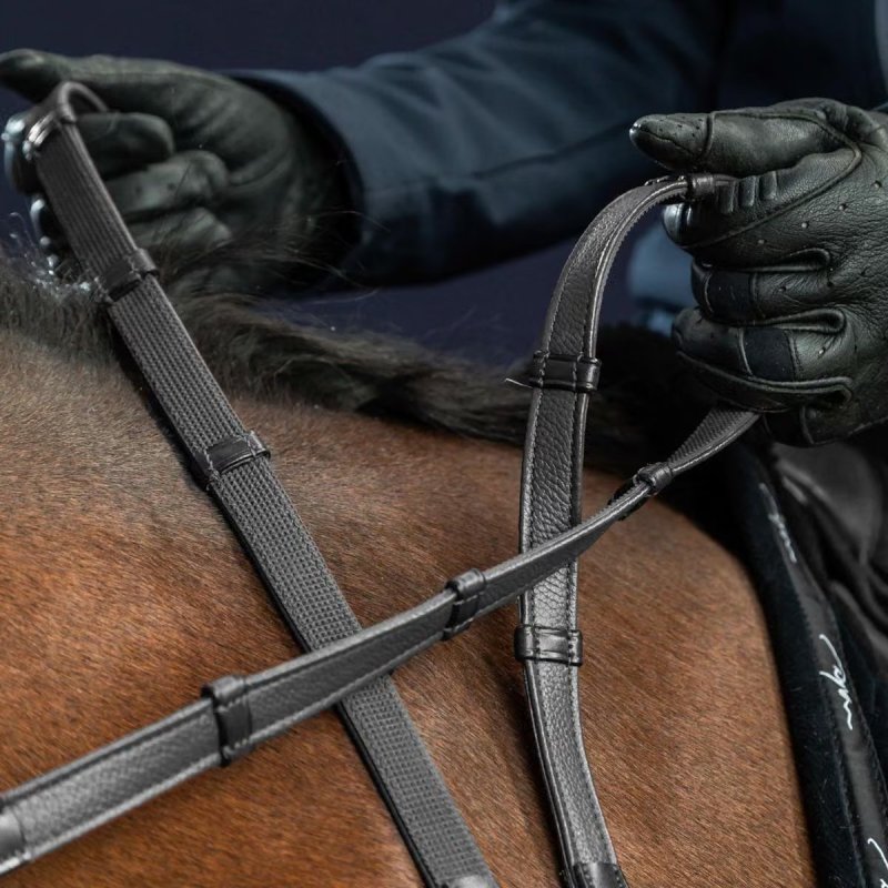 Dy'on New English Collection 5/8" Hunter Reins with 7 Leather Loops - Image 2