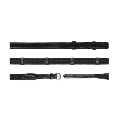 Dy'on New English Collection 5/8" Web Reins with 9 Leather Loops (Without Stoppers)