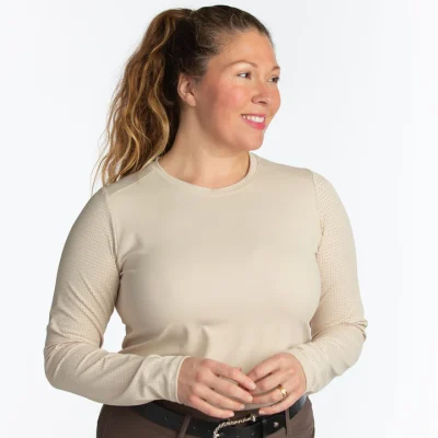 Harper perforated long sleeve tech tee