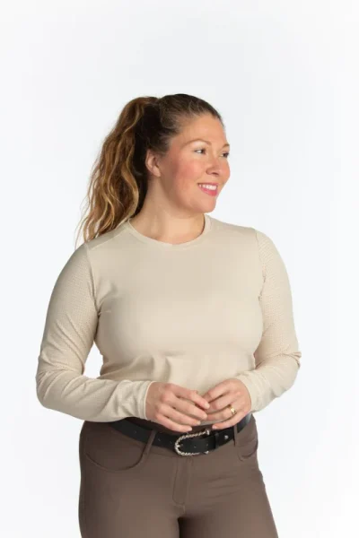 Harper perforated long sleeve tech tee