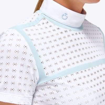Cavalleria toscana jacquard jersey side zip short sleeve competition polo - Image 3