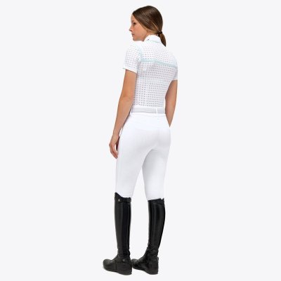 Cavalleria toscana jacquard jersey side zip short sleeve competition polo - Image 2