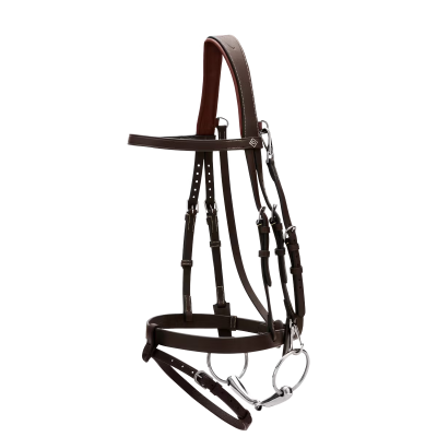 Dy'on Working Collection Flat Leather Bridle With Snap Cheeks