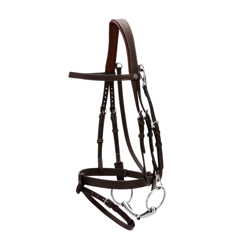 Dy'on Working Collection Flat Leather Bridle With Snap Cheeks