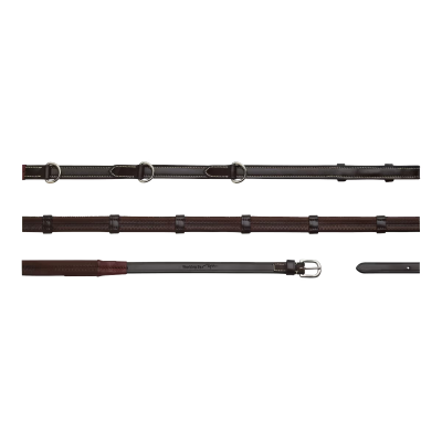 Dy'on Working Collection 1/2'' Howlett Rubber Reins with 3 Dee and 7 leather loops