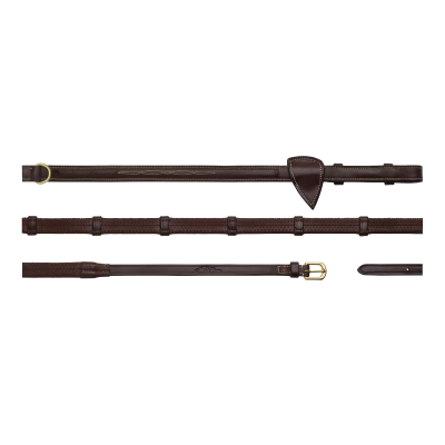 Dy'on D Collection 1/2" Howlett Rubber Reins With 7 Leather Loops