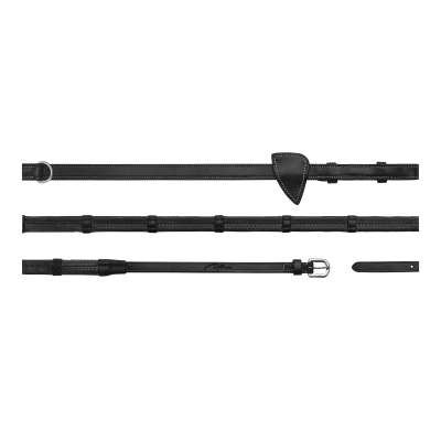 Dy'on Working Collection 1/2" Howlett Rubber Reins With 7 Leather Loops
