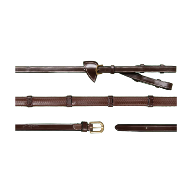 Dy'on D Collection 1/2" Converter Rubber Reins With 7 Leather Loops