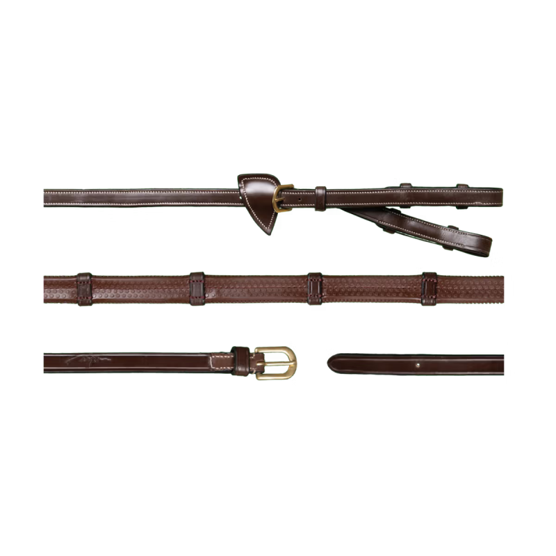 Dy'on D Collection 1/2" Converter Rubber Reins With 7 Leather Loops