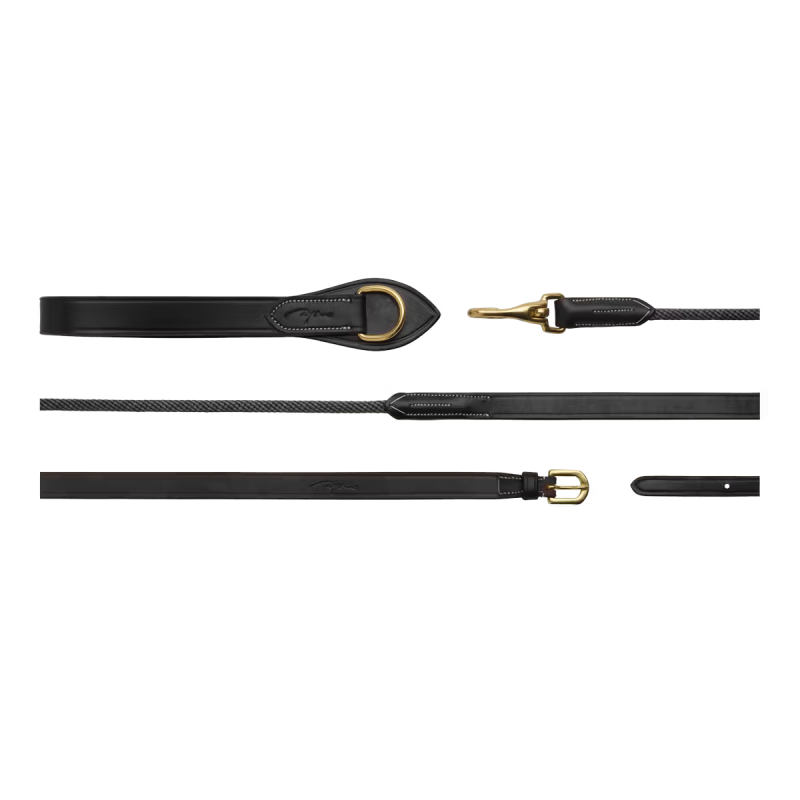Dy'on D Collection Leather/Nylon Draw Reins 5/8" - Image 3