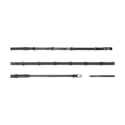 Dy'on 1/2'' Howlett Rubber Reins with 3 Dee and 7 leather loops - Image 3