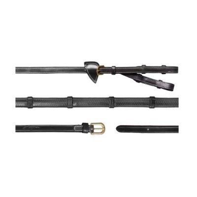 Dy'on D Collection 1/2" Converter Rubber Reins With 7 Leather Loops - Image 2