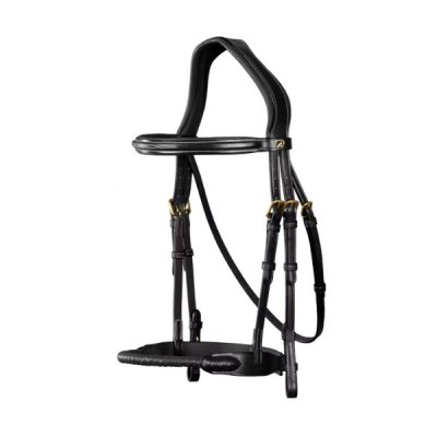 Dy'on D Collection Leather Covered Rope Noseband Bridle - Image 4