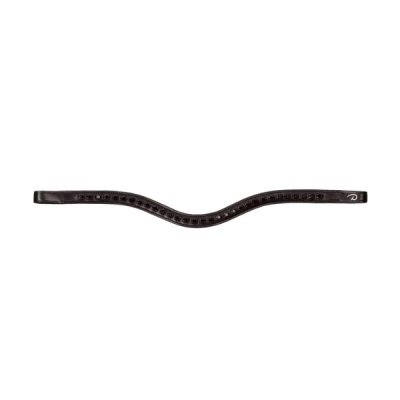 Dy'on Dressage Collection Flat Leather Black Swarovski V-Shaped Browband - Image 2