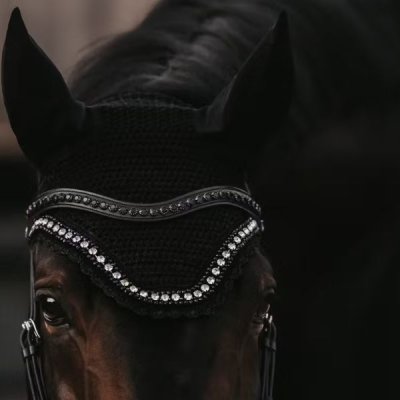 Dy'on Dressage Collection Flat Leather Black Swarovski V-Shaped Browband - Image 4