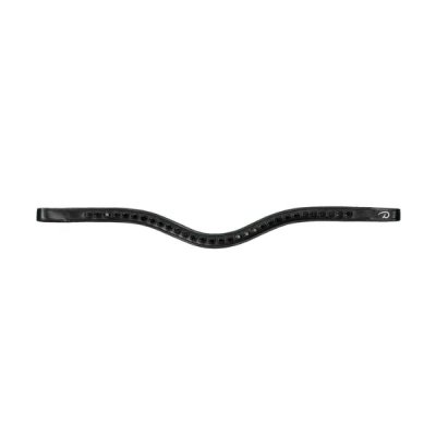 Dy'on Dressage Collection Flat Leather Black Swarovski V-Shaped Browband - Image 5