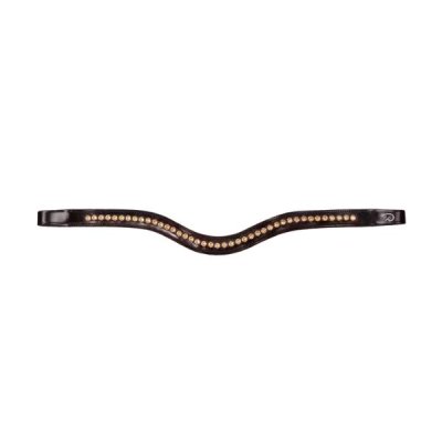 Dy'on Dressage Collection Flat Leather Gold Swarovski V-Shaped Browband - Image 2