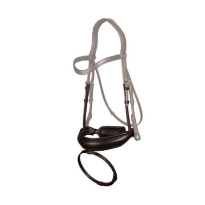 Dy'on Dressage Collection Flat Leather Matte Large Crank Noseband with Flash - Image 2