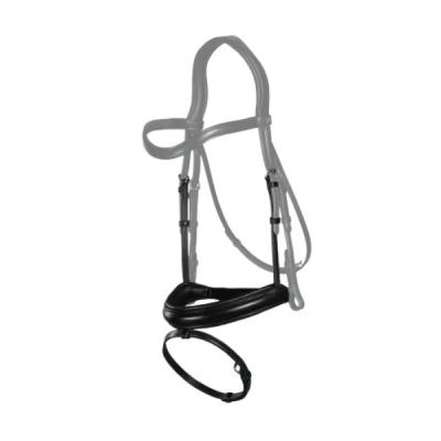 Dy'on Dressage Collection Flat Leather Matte Medium Noseband with Flash - Image 2