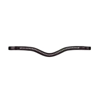 Dy'on Dressage Collection Flat Leather White Swarovski V-Shaped Browband - Image 5