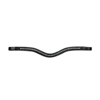 Dy'on Dressage Collection Flat Leather White Swarovski V-Shaped Browband - Image 4