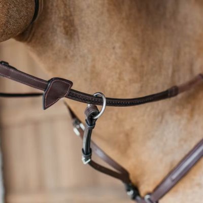 Dy'on New English Collection 1/2" Rubber Reins with 7 leather loops and plaited finish - Image 2