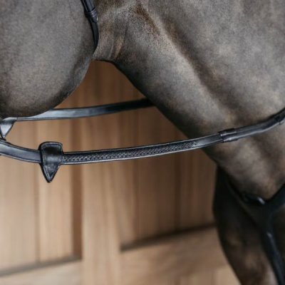 Dy'on New English Collection 1/2" Rubber Reins with 7 leather loops and plaited finish - Image 4