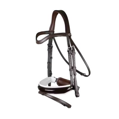 Dy'on Working Collection Patent Large Crank Noseband Bridle with White Padding and Flash - Image 4