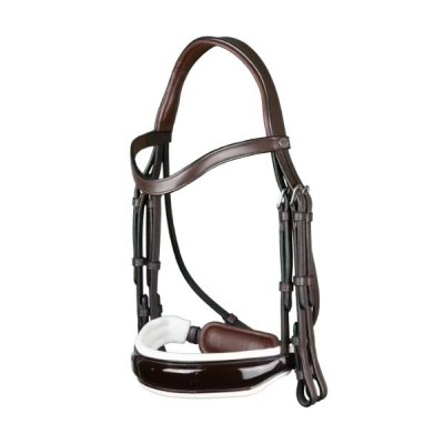 Dy'on Working Collection Patent Large Crank Noseband With White Padding Double Bridle - Image 5