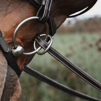 Dy'on Working Collection Rubber Reins 1/2" with 7 Leather Stops Ring Closure - Image 3