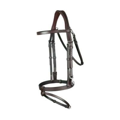 Dy'on Working Collection Flat Leather Bridle With Snap Hooks