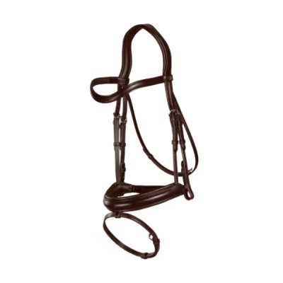 Dy'on Dressage Collection Flat Leather Matte Medium Noseband Bridle with Flash - Image 3