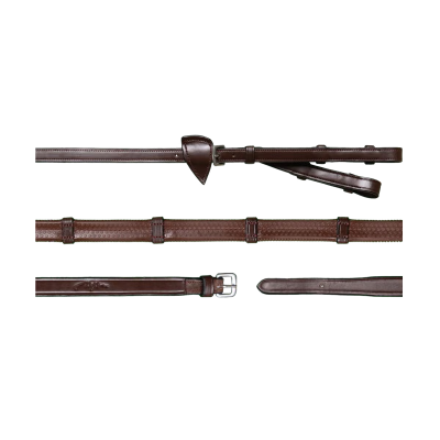 Dy'on New English Collection 1/2" Converter Rubber Reins With 7 Leather Loops