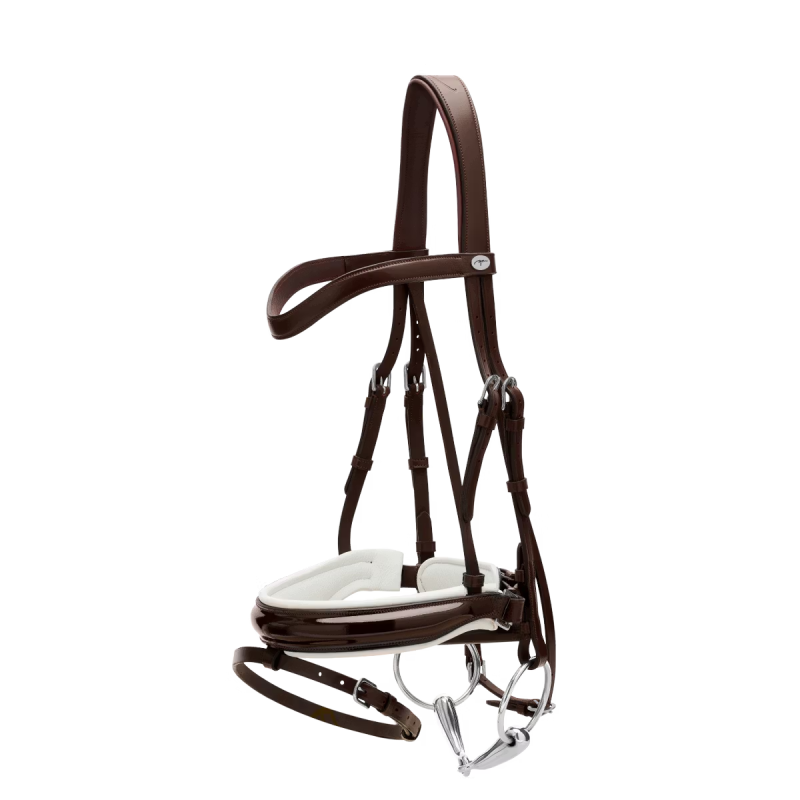 Dy'on Working Collection Patent Large Crank Noseband Bridle with White Padding and Flash - Image 2