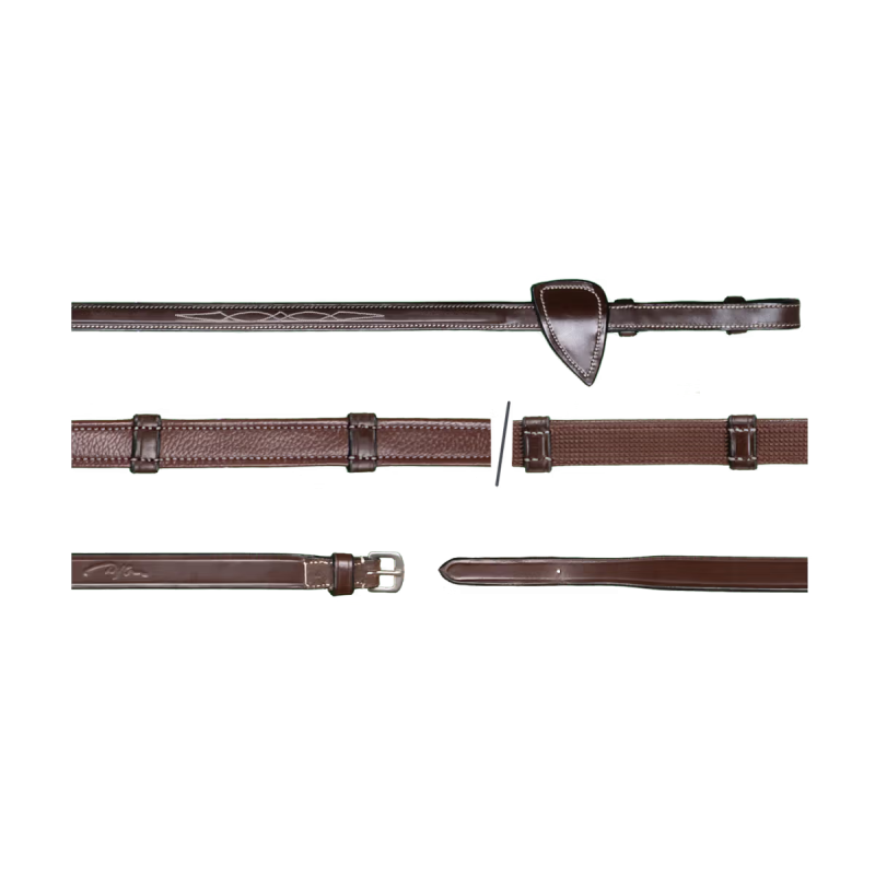 Dy'on US Collection 5/8" Hunter Reins With 7 Leather Loops