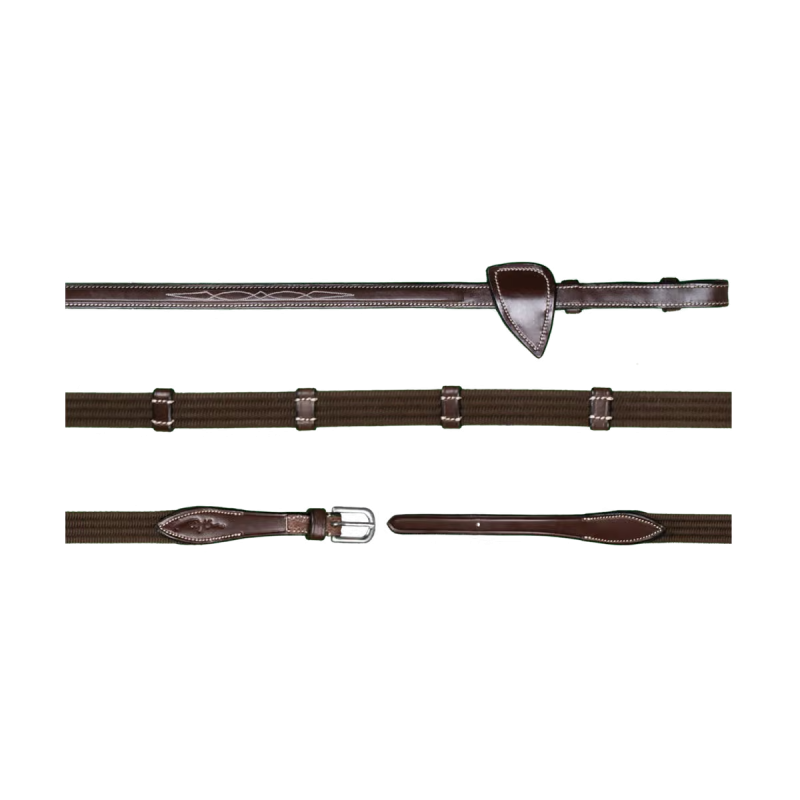 Dy'on US Collection 5/8" Web Reins With 9 Leather Loops