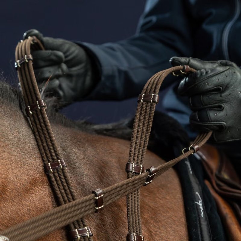 Dy'on US Collection 5/8" Web Reins With 9 Leather Loops - Image 3