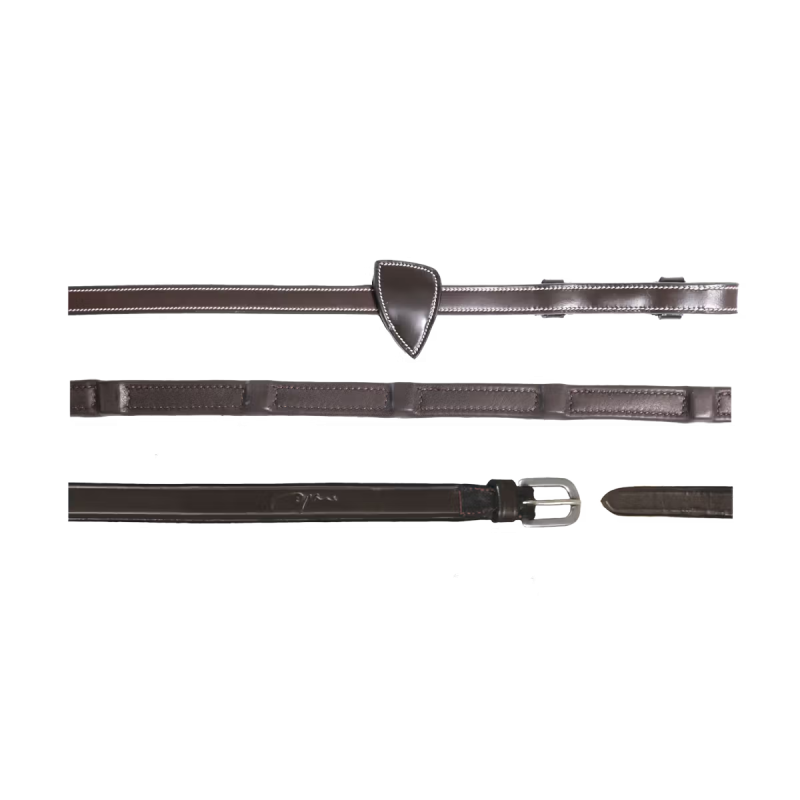 Dy'on Working Collection 1/2 Soft Leather Reins 8 Integrated Stoppers - Image 2